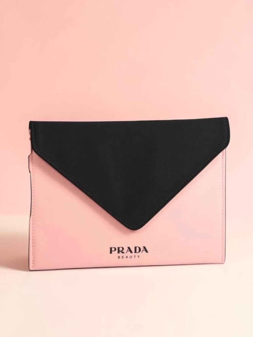 Prada Pink and Black Envelope Cosmetic Pouch